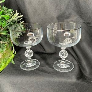 Beautiful PLATINUM BAND champagne coupe / sherbet glasses by Import Assoc